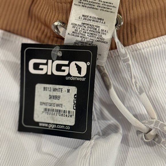 GIGO Sophisticated White Swim Brief – Men's Size M - Picture 2 of 6